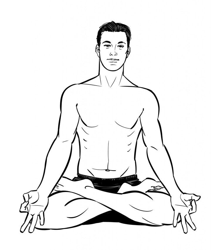 A line drawing of easy pose.