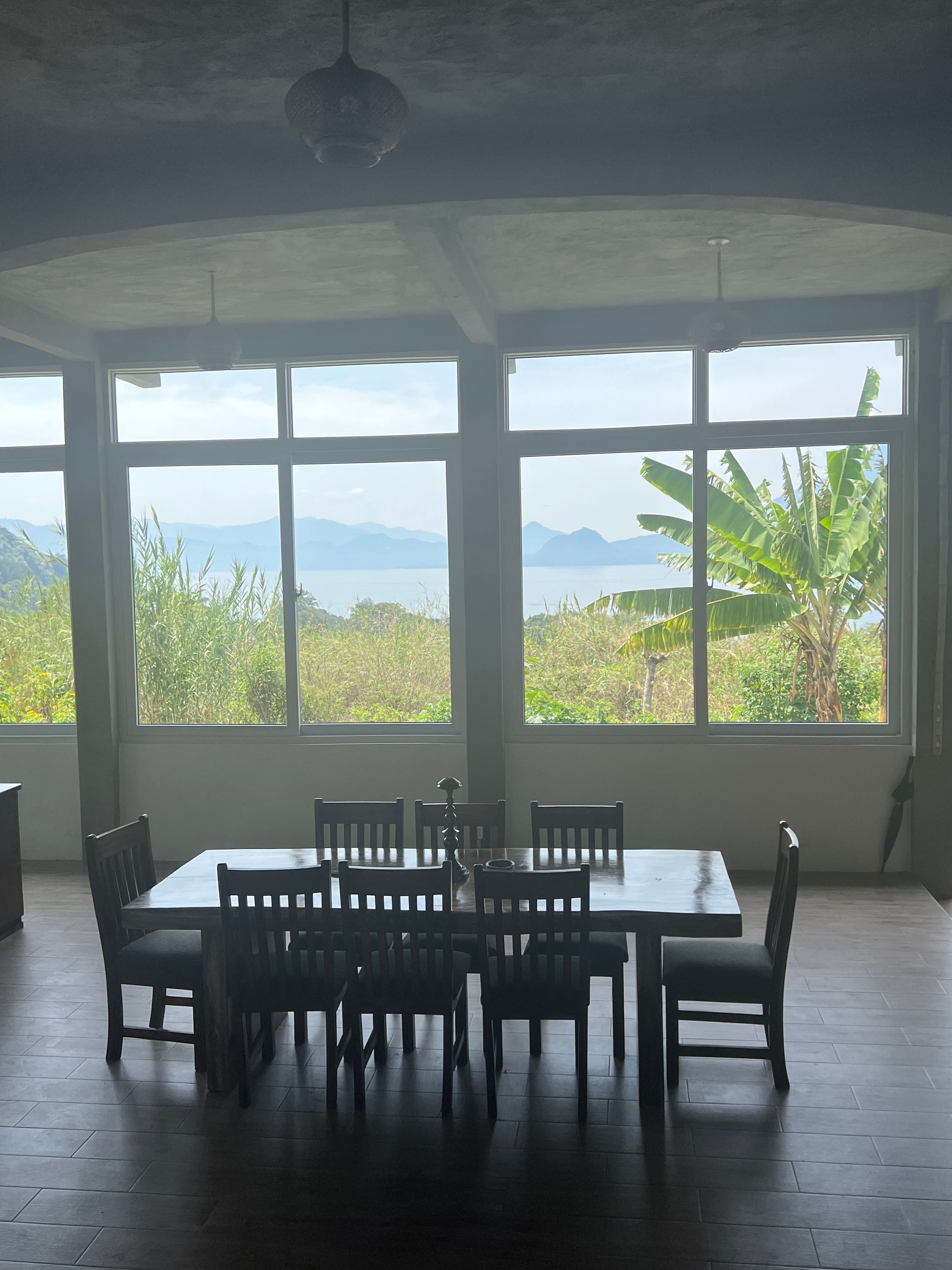 Dining table with Lake view Lake Atitlan Guatemala