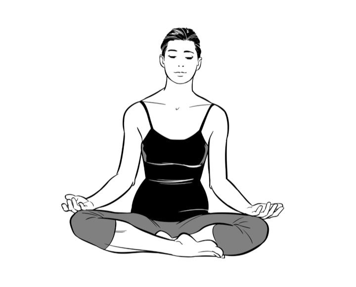 Sukhasana, easy seated pose for meditation