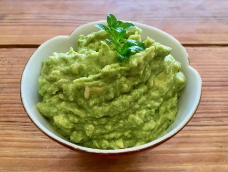 A bowl of guacamole.