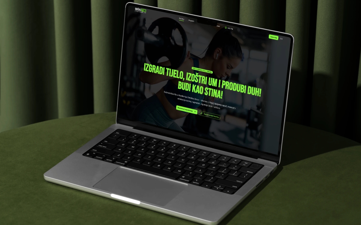 Akademija Omiška Stina - web stranica i sustav za rezervaciju treninga