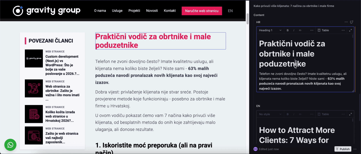 Izmjena sadržaja pomoću Sanity CMS-a