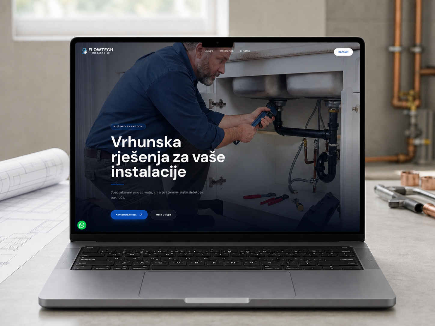 FlowTech Instalacije - web stranica za vodoinstalaterske usluge