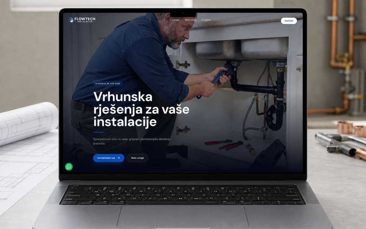 FlowTech Instalacije - web stranica za vodoinstalaterske usluge
