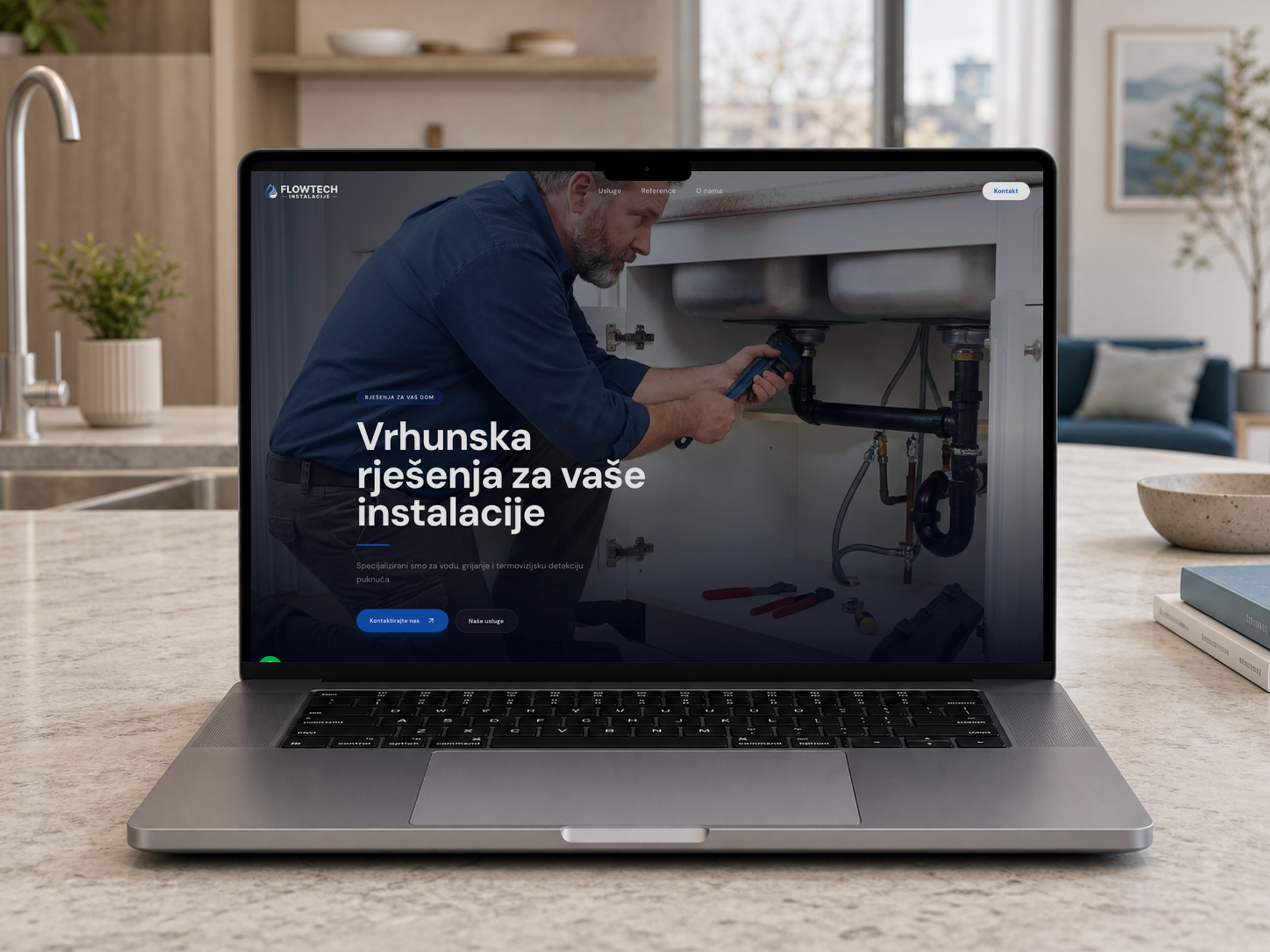 Početna stranica FlowTech Instalacije na MacBook Pro laptopu