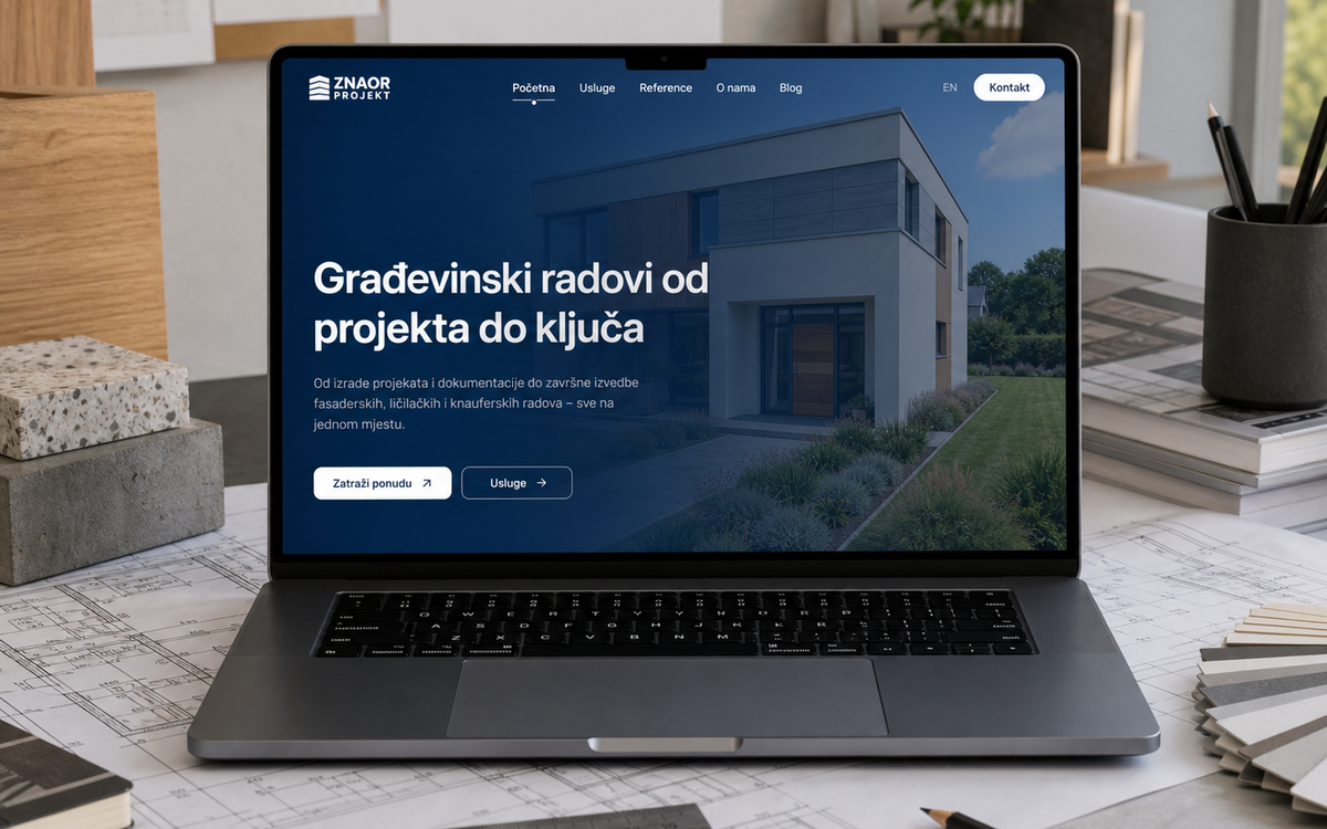 Znaor Projekt - web stranica za građevinske radove