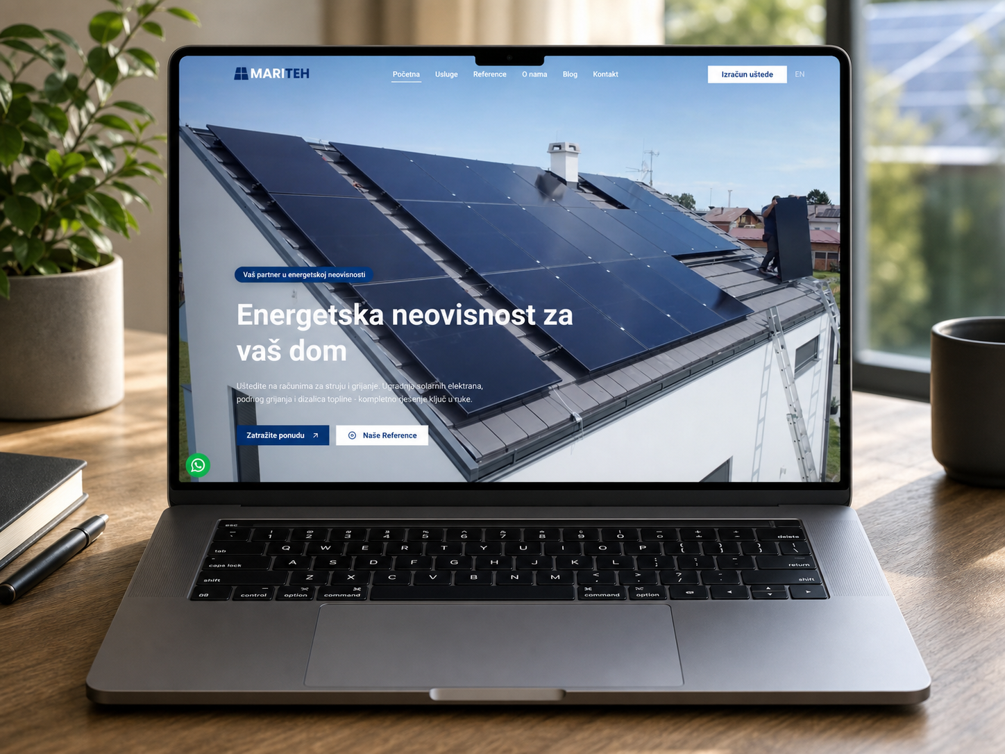 Mariteh - web stranica s kalkulatorom i CRM sustav za solarnu tvrtku