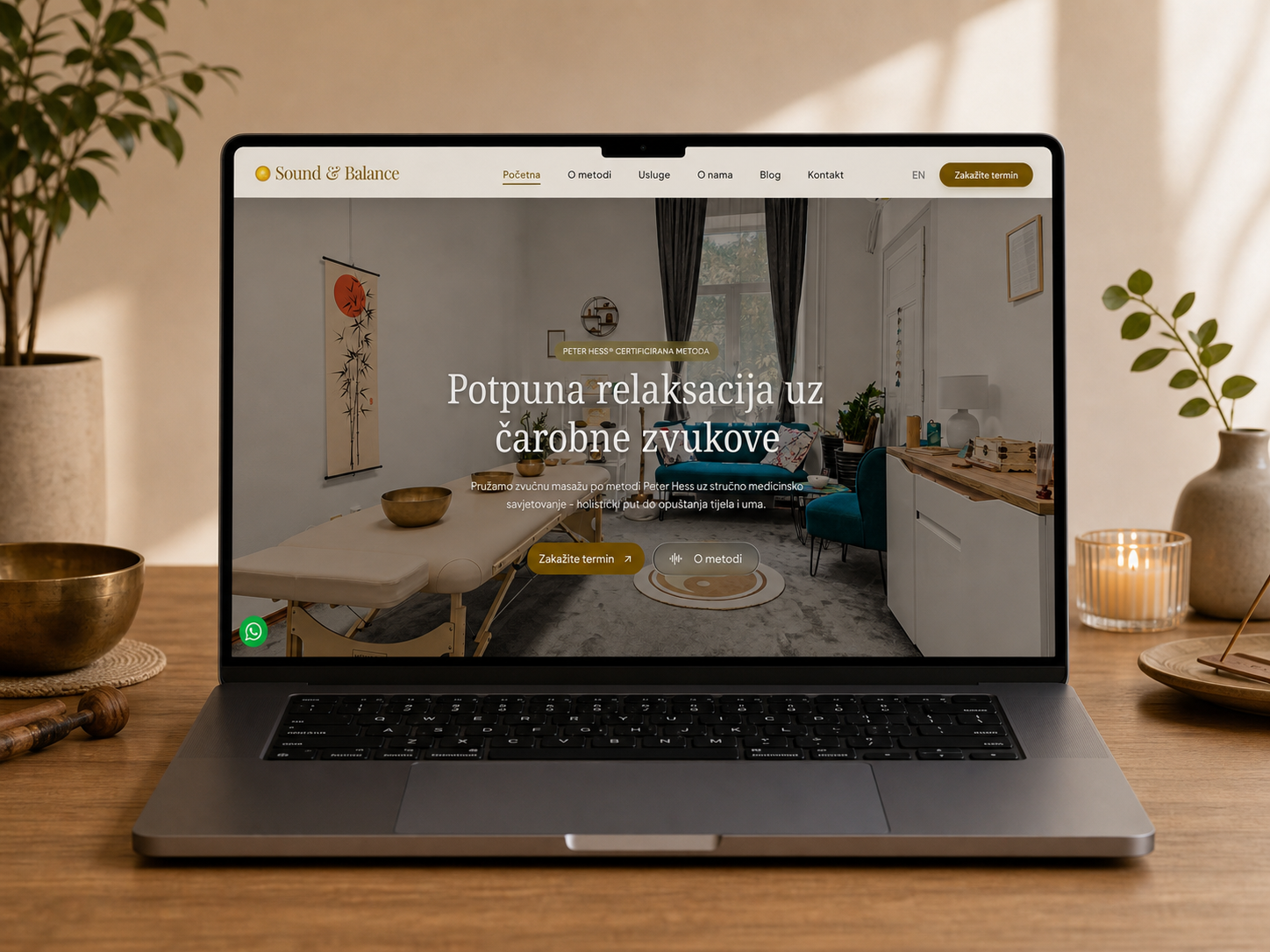 Sound & Balance - web stranica za premium zvučne masaže