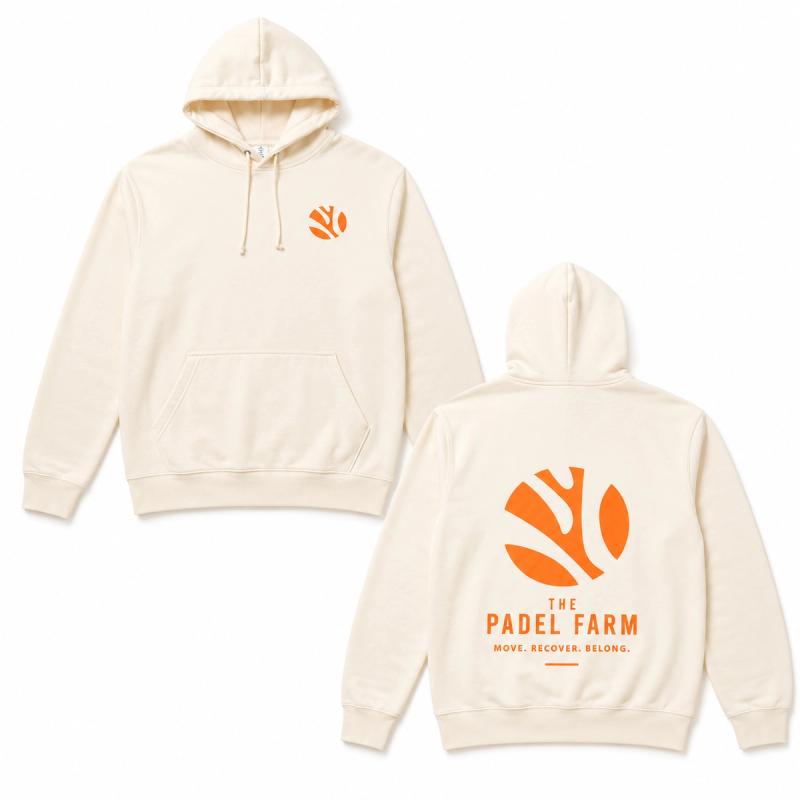 The Padel Farm Hoodie (Cream/Orange)