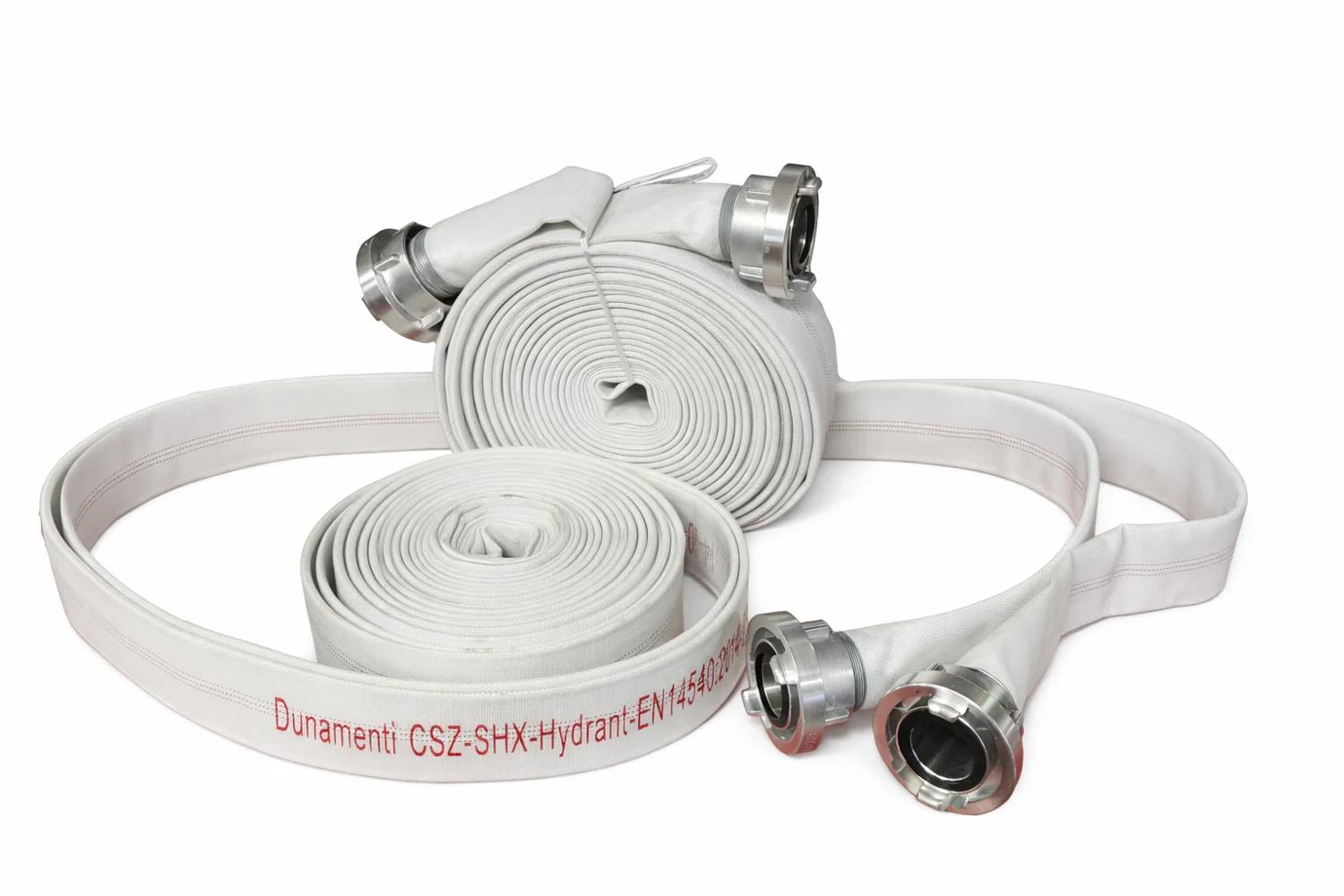 Tűzcsap nyomótömlő, lapostömlő, mezőgazdasági célra is, kapoccsal C-52/20fm CSZ SHX