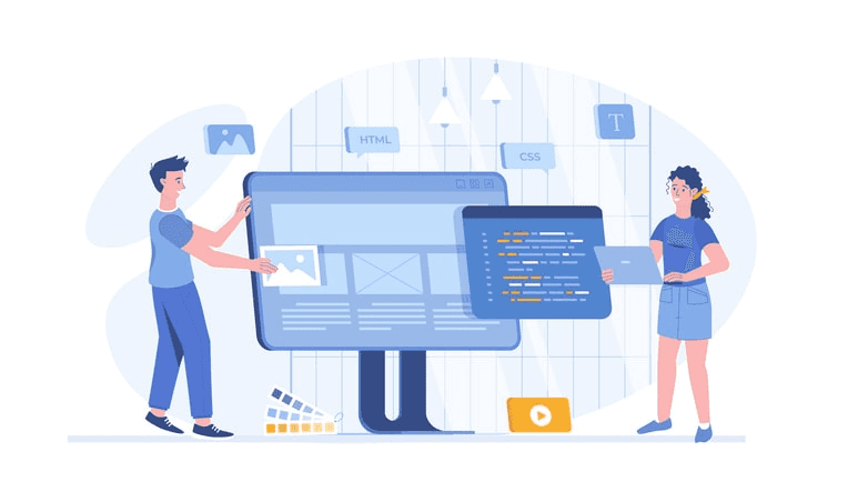 A visual representation of front-end and back-end development tools and technologies.
