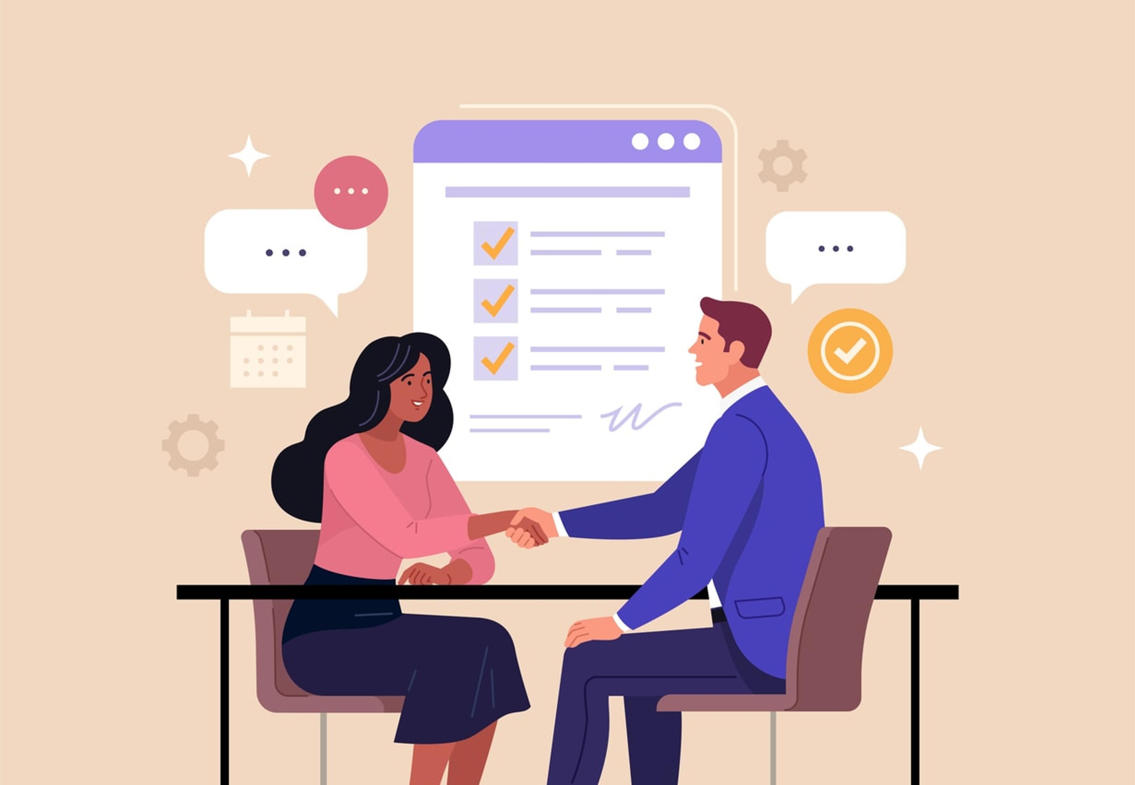 A collage of case studies showcasing successful AI hiring implementations across different companies.