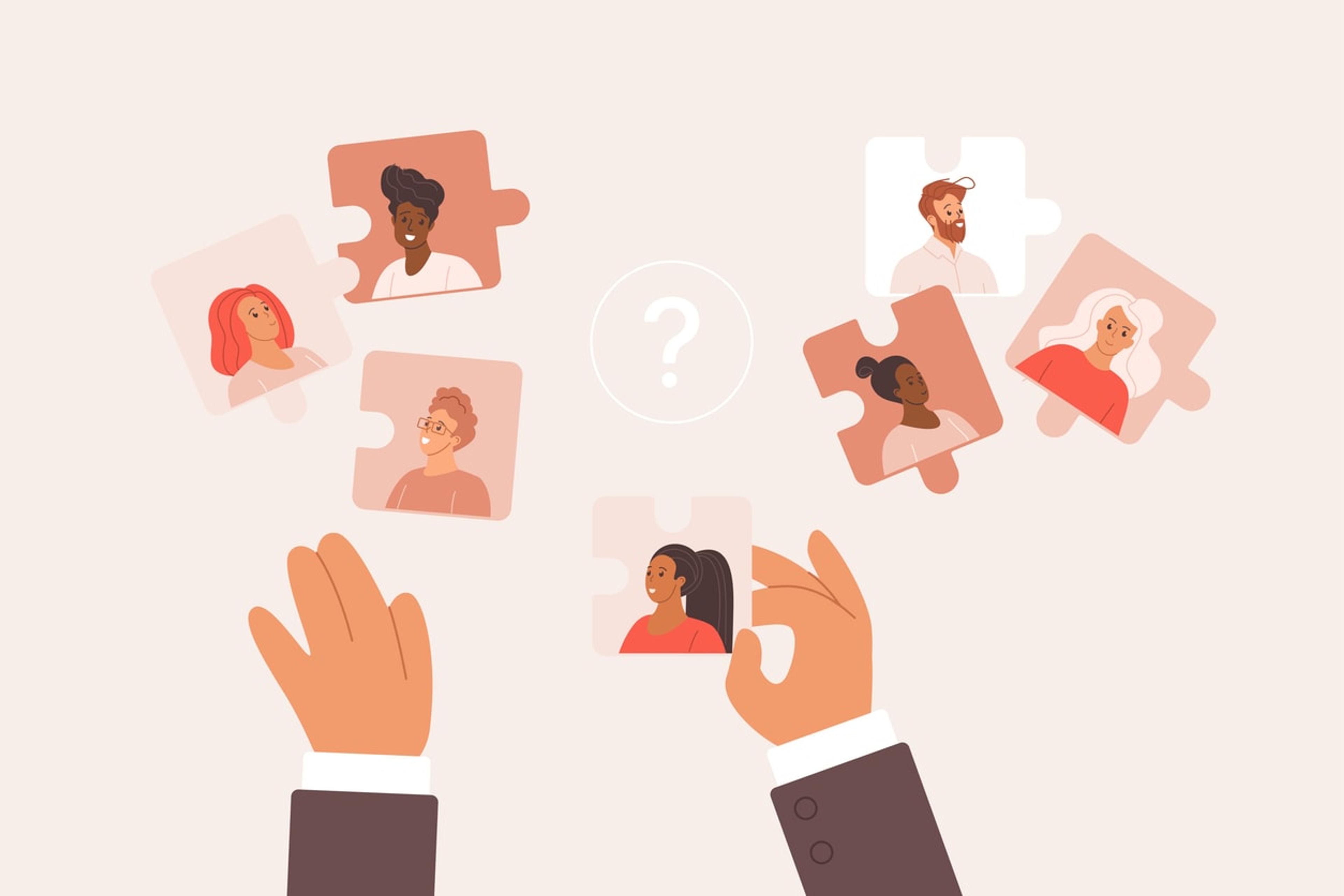 A graphic showing how AI addresses hiring challenges, enhancing the hiring process.