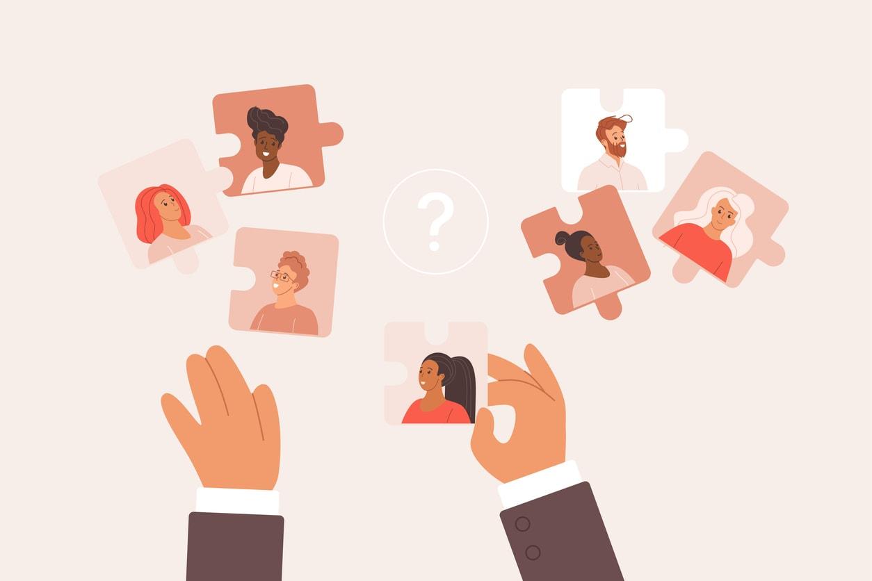 A graphic showing how AI addresses hiring challenges, enhancing the hiring process.