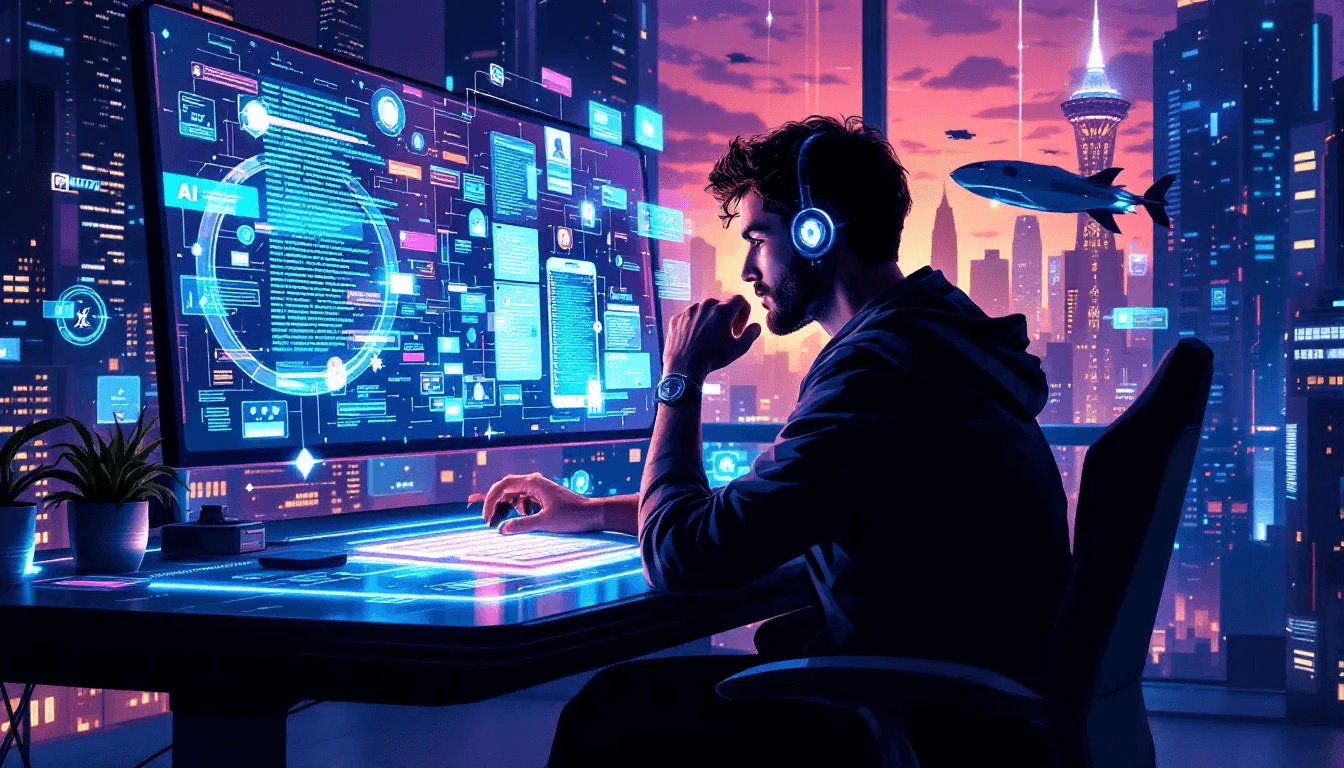 An app developer working on a project, showcasing the multifaceted role of app developers.