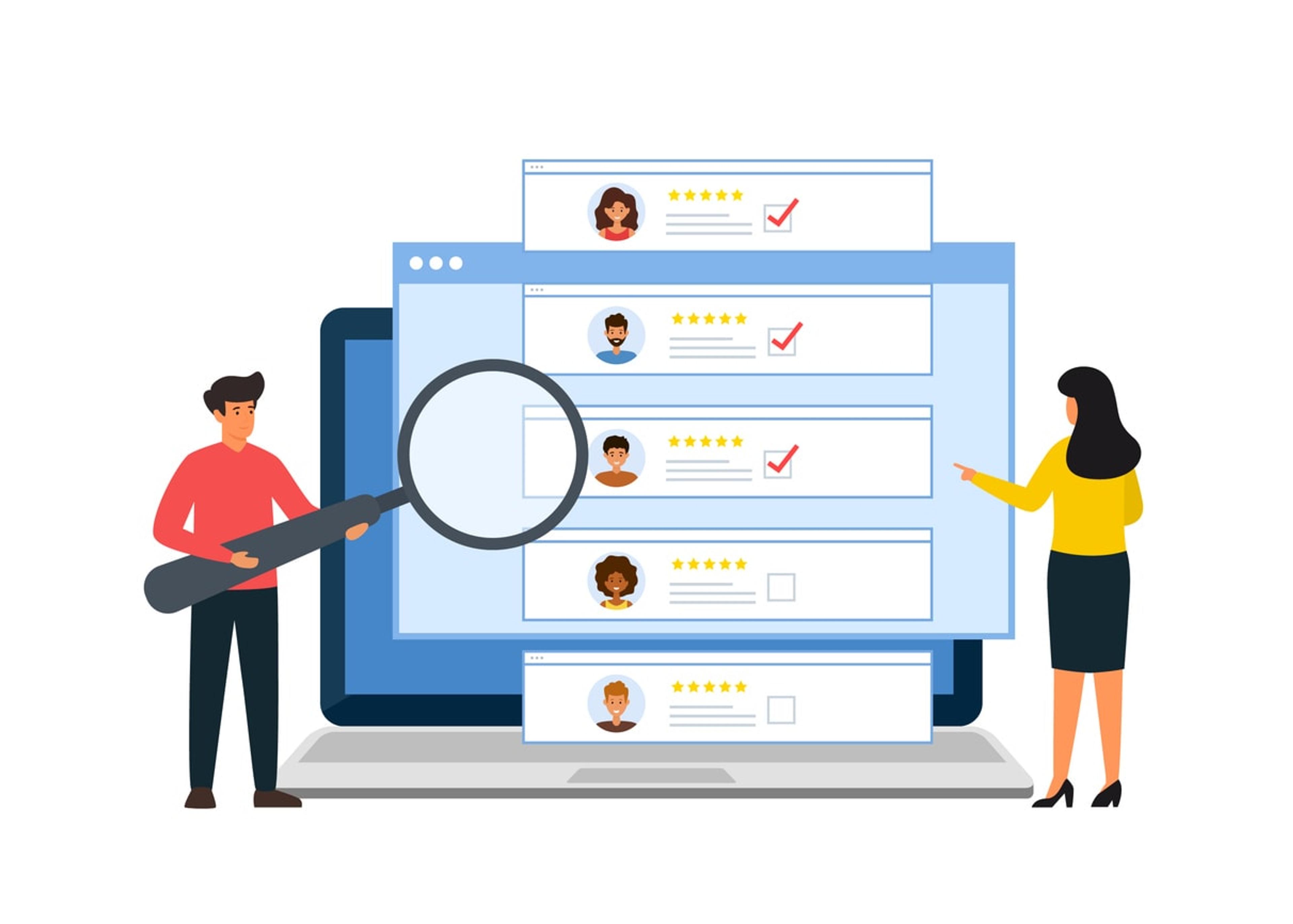 An illustration depicting the rise of AI in recruitment, showcasing advanced technology in the hiring process.