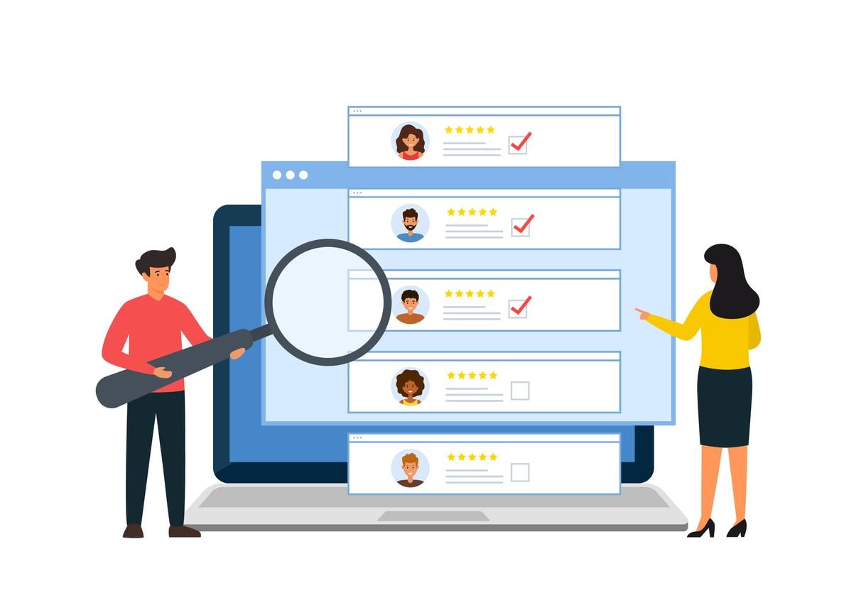 An illustration depicting the rise of AI in recruitment, showcasing advanced technology in the hiring process.