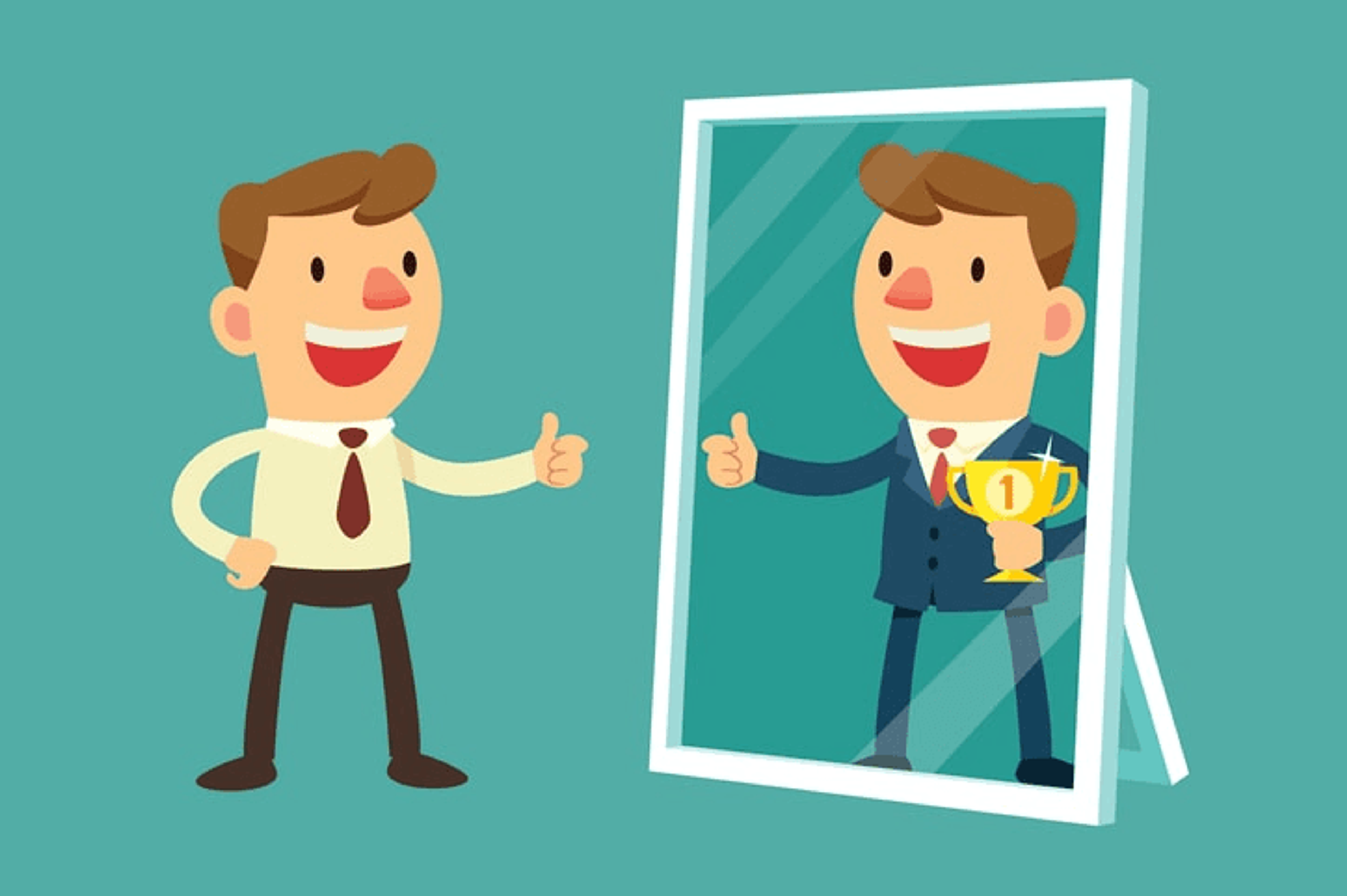 An illustration representing the concept of self review.