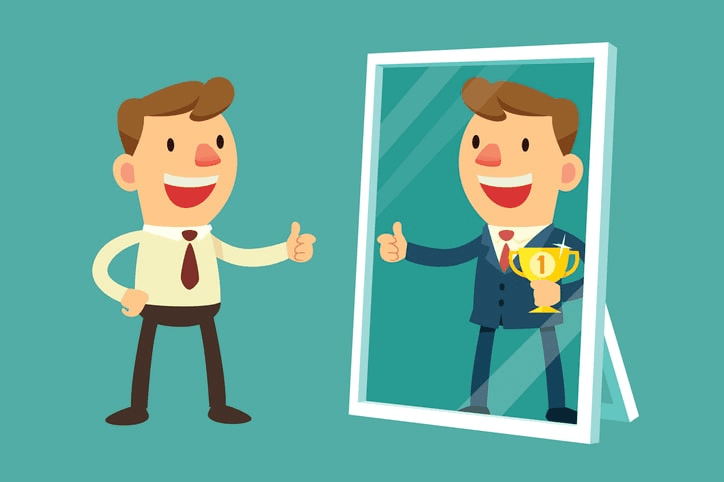An illustration representing the concept of self review.