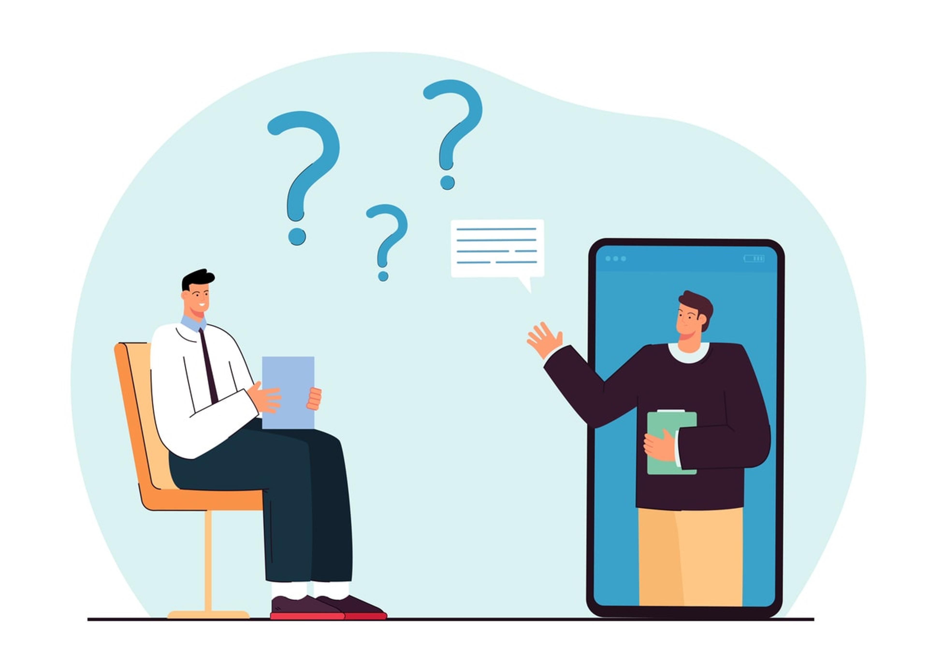 A virtual meeting setup with a candidate and interviewer on screen.