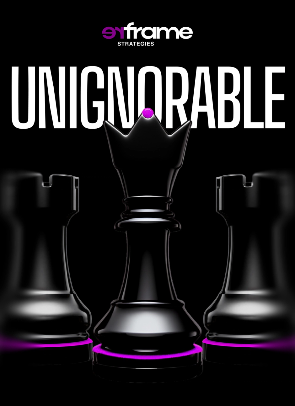 reFrame Unignorable poster with a chess queen