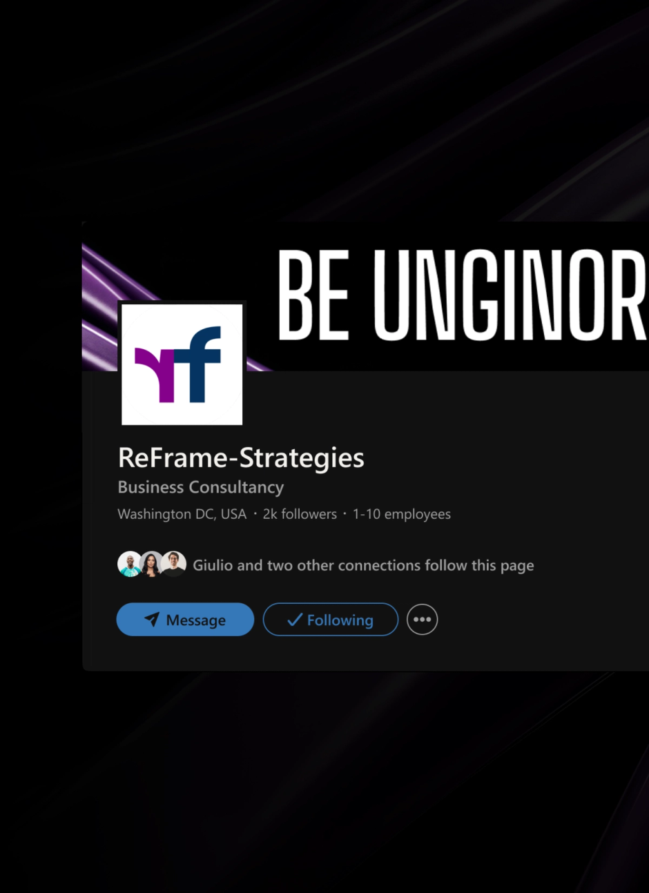 reFrame Strategies LinkedIn company page