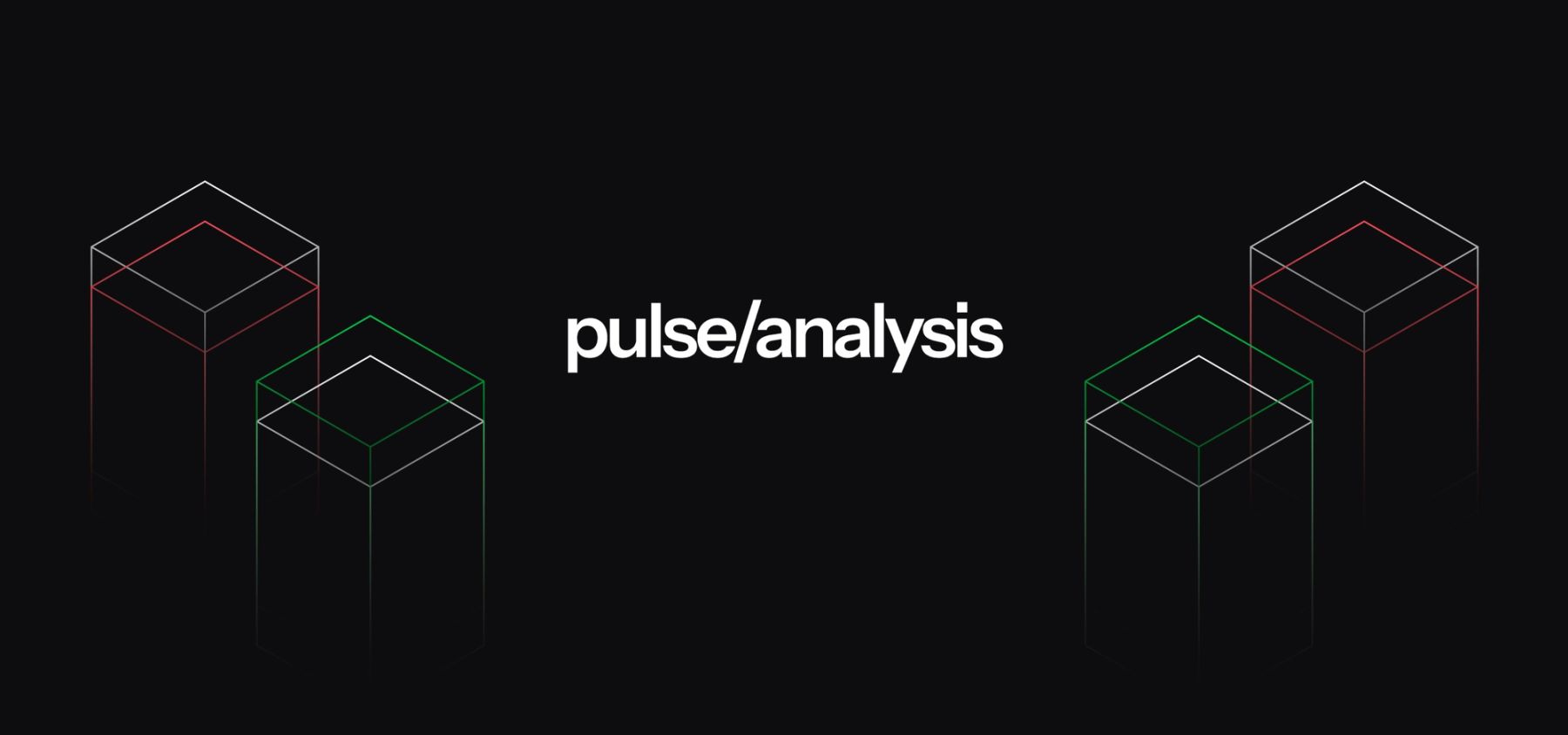pulse/analysis wordmark between outlined cubes