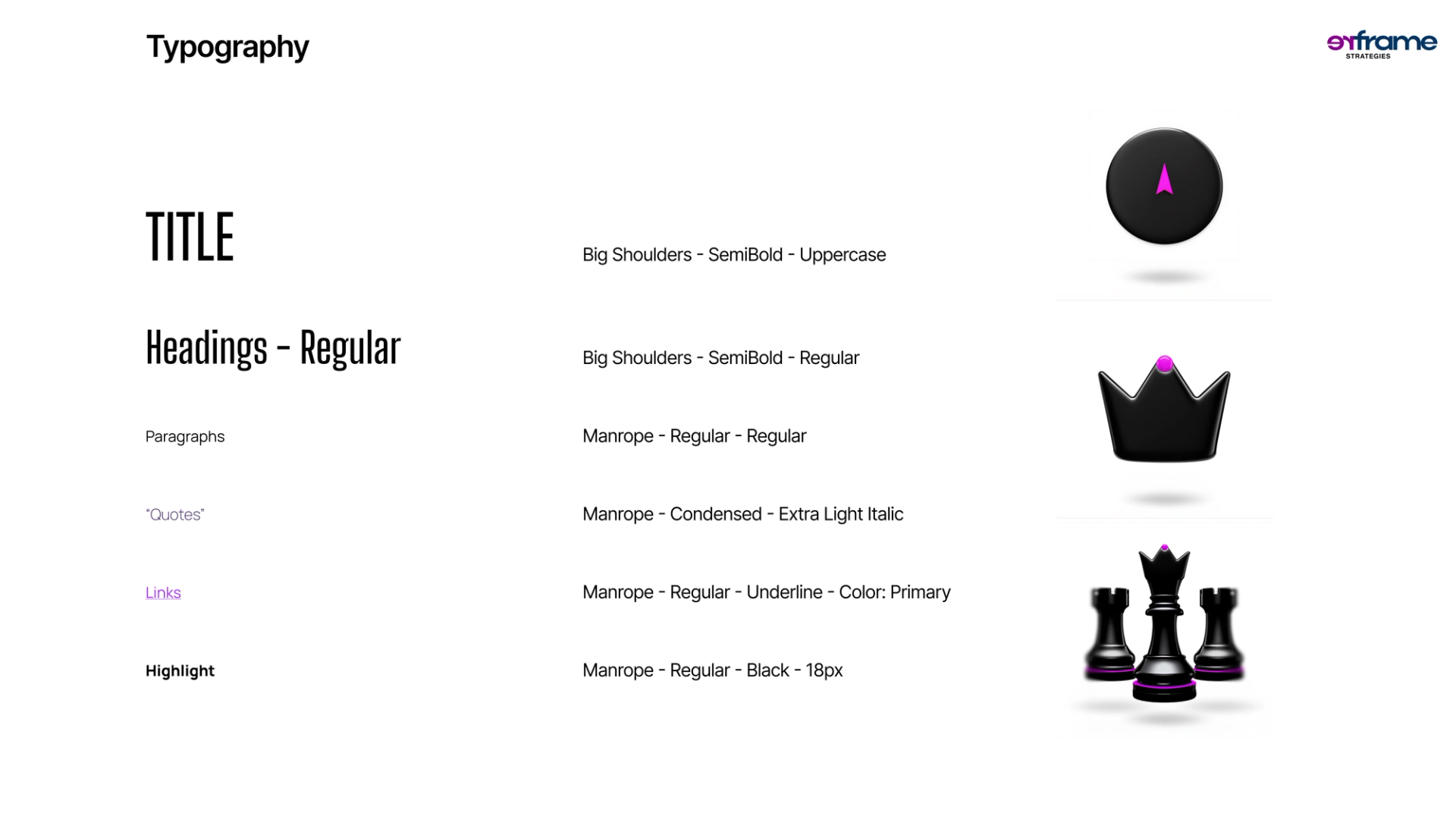 reFrame typography and icon set