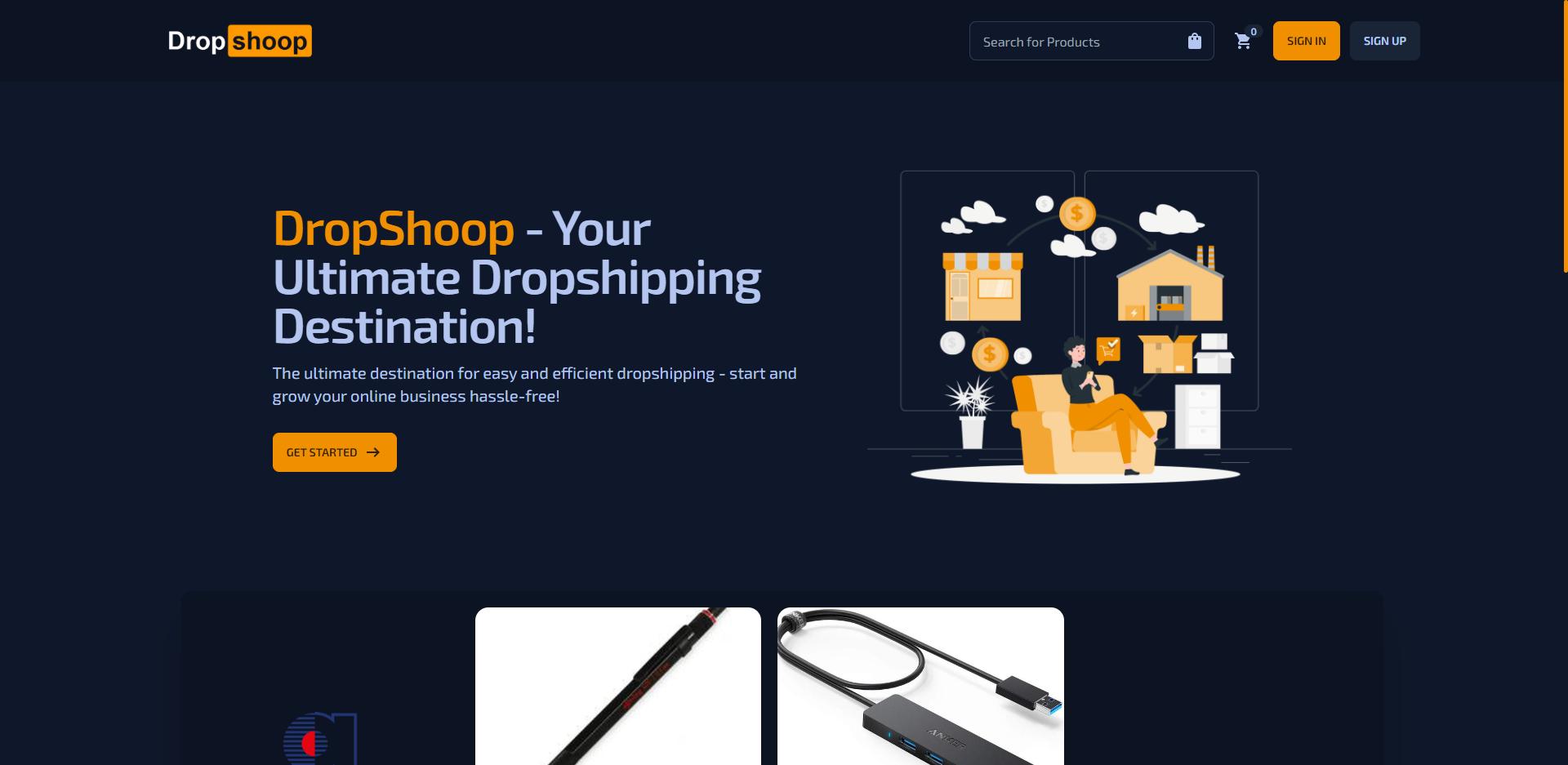 Dropshoop Landing Page