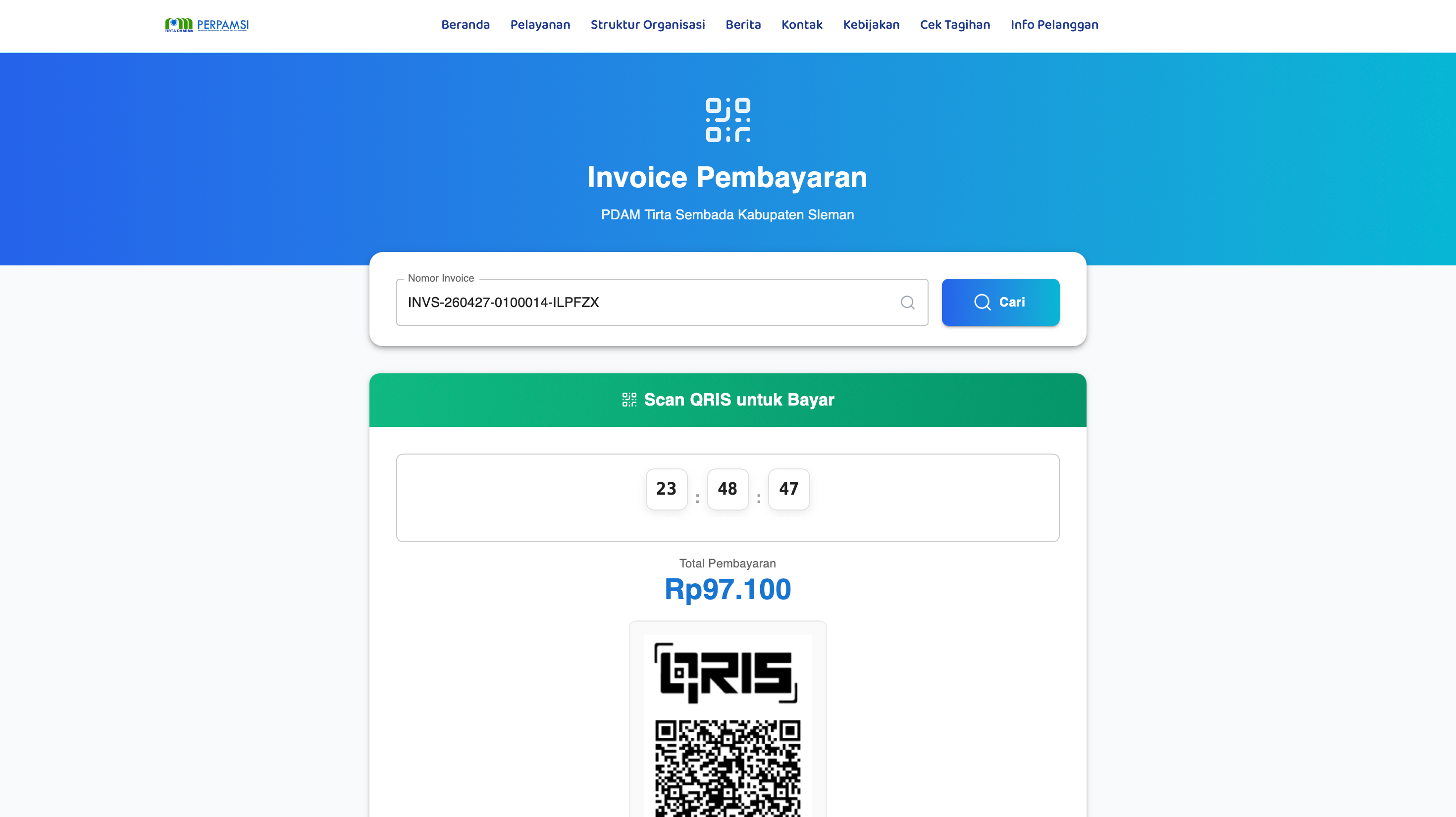 Public Billing & Payment Website – PDAM Sleman