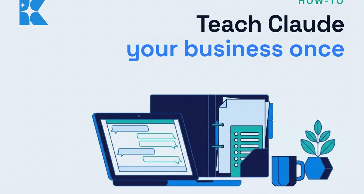 Flat illustration of a laptop showing a chat beside a binder of documents and a checklist