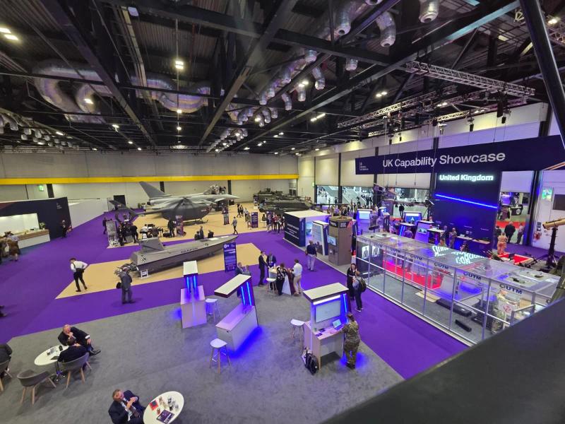 Custom defence exhibition stand built by Orchestra Media at a major international military trade show