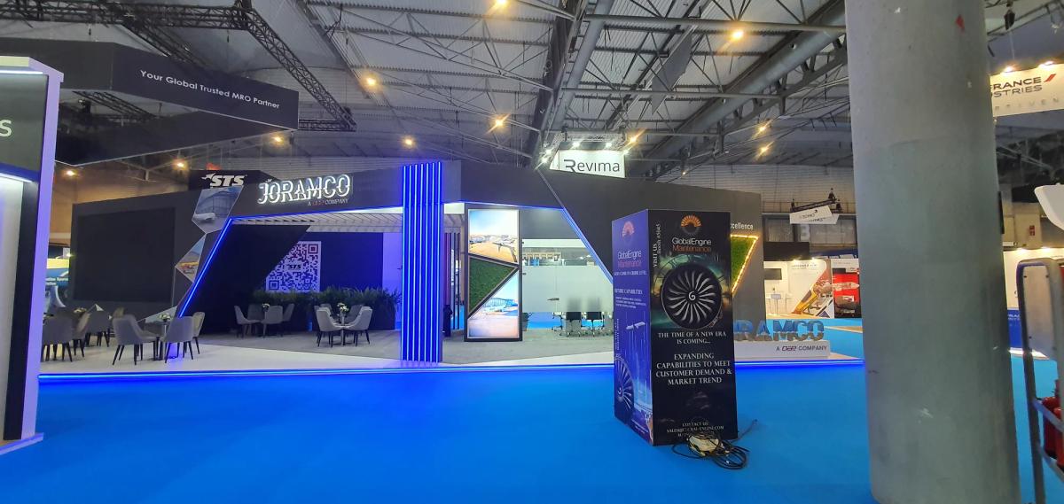 MRO exhibition stand showcasing predictive maintenance and digital health management platforms