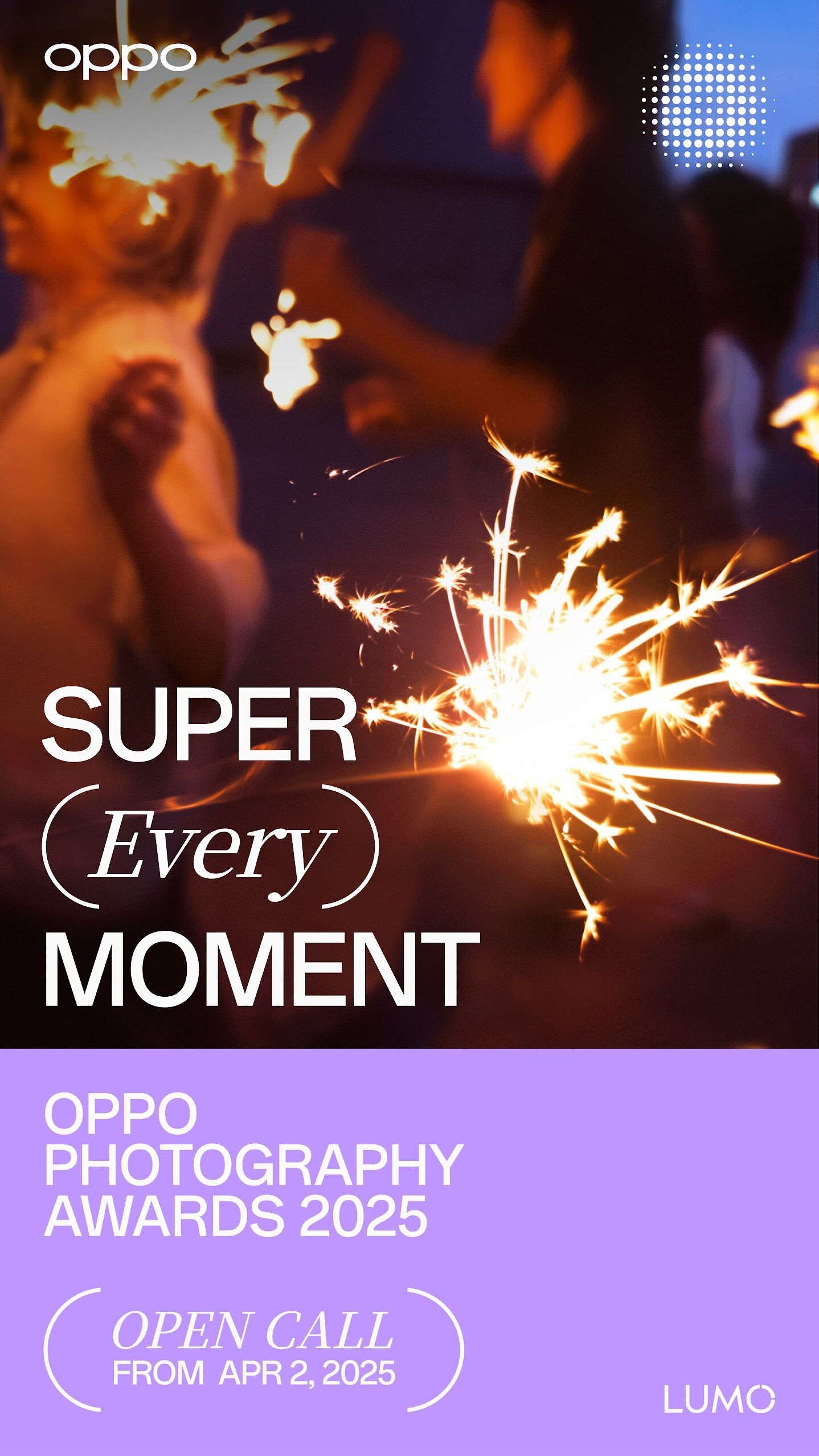 Portrait Super Every Moment poster with a sparkler on lilac