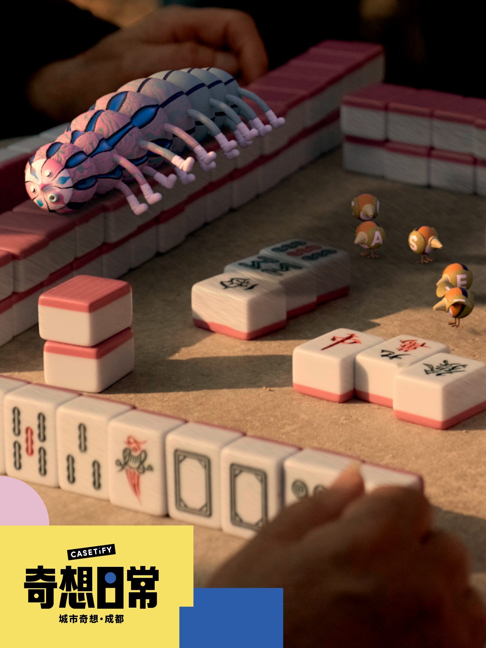 Laurie Rowan digital artwork of a creature playing mahjong for Chengdu