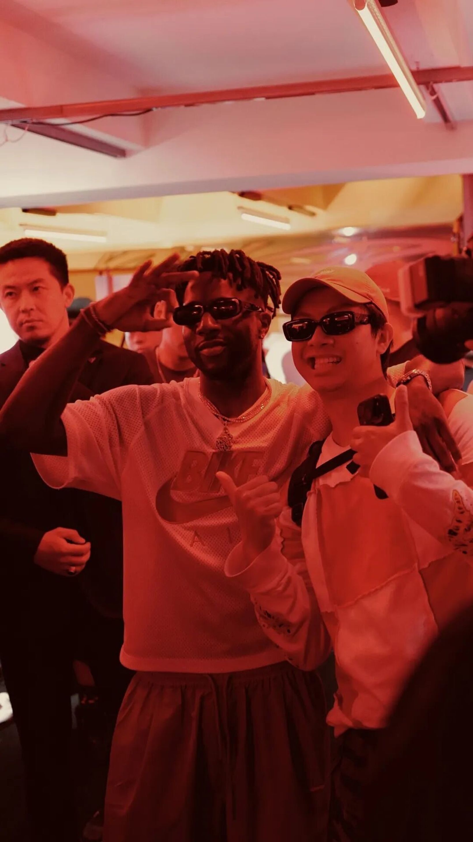 Guests posing together at the opening night