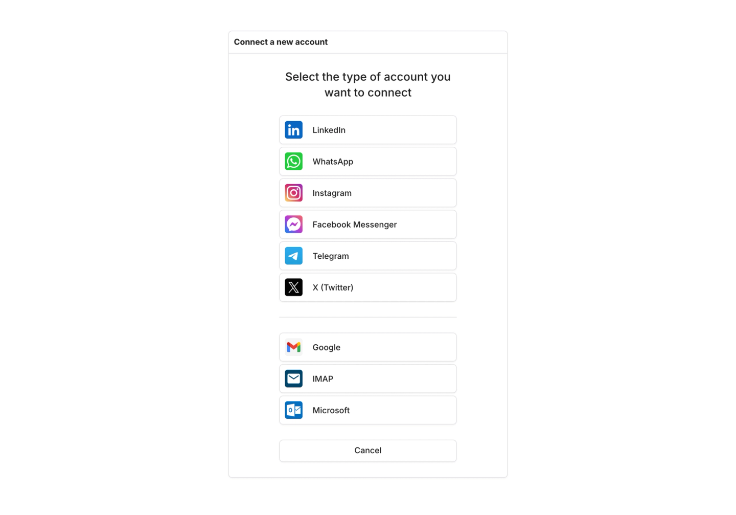unipile connect account