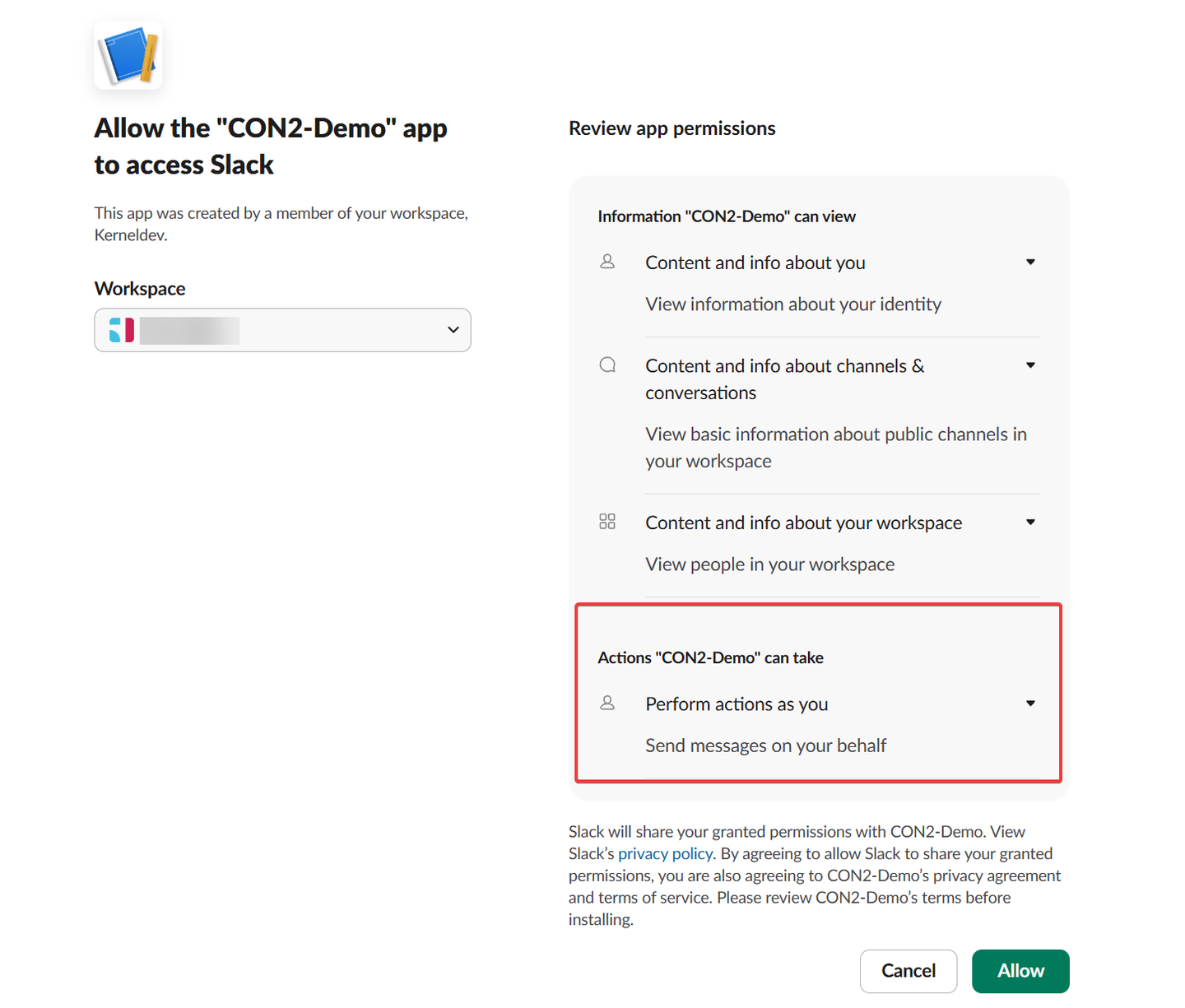 69ab87fe62d49a8e4881482f 698b5544044637f85f9cdfc9 slack oauth consent screen