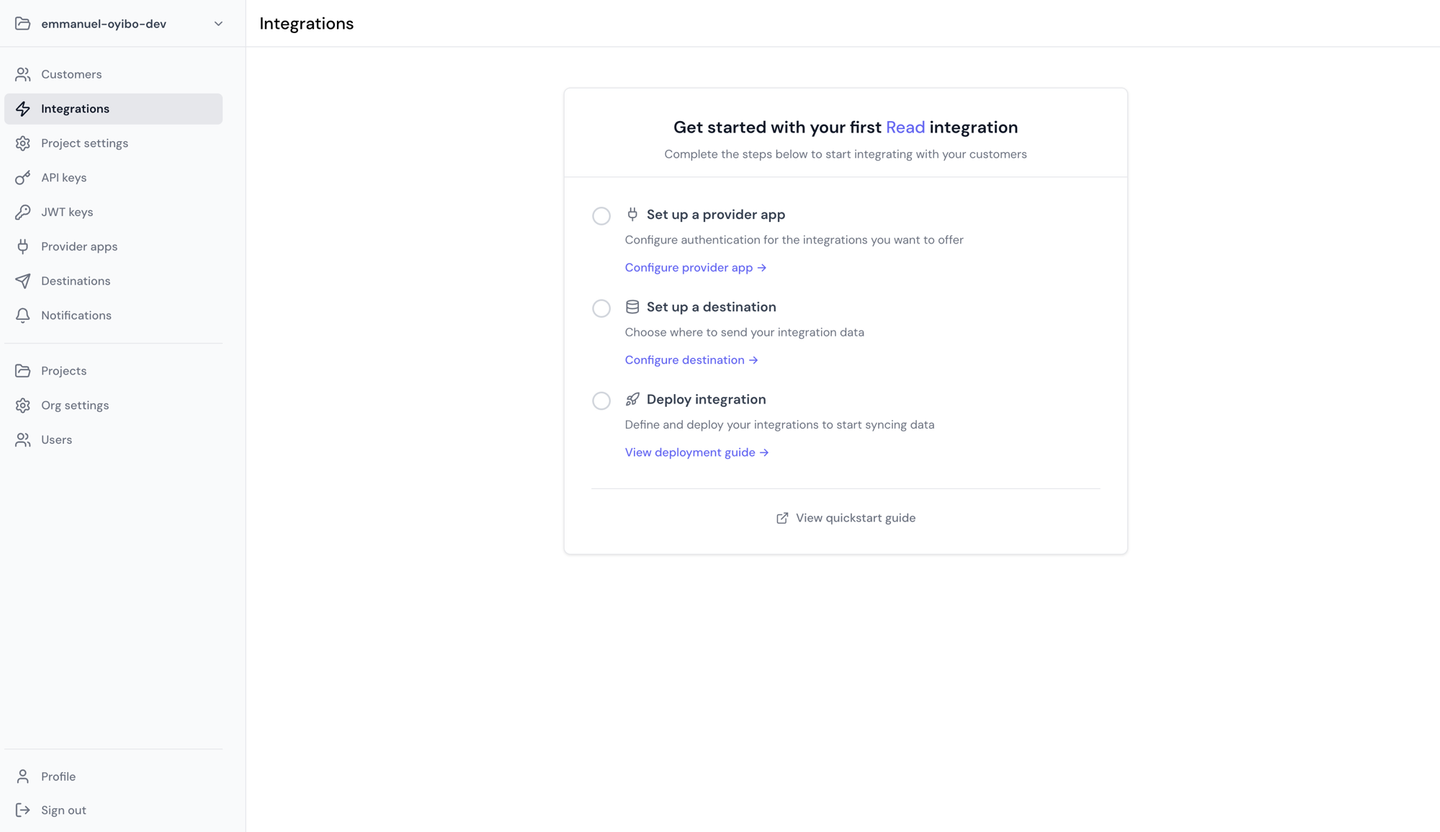 ampersand integrations dashboard