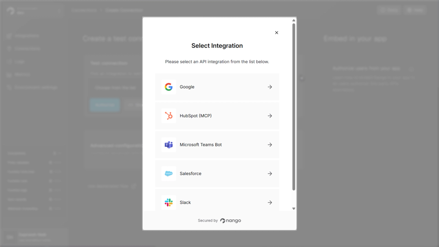nango connect screen