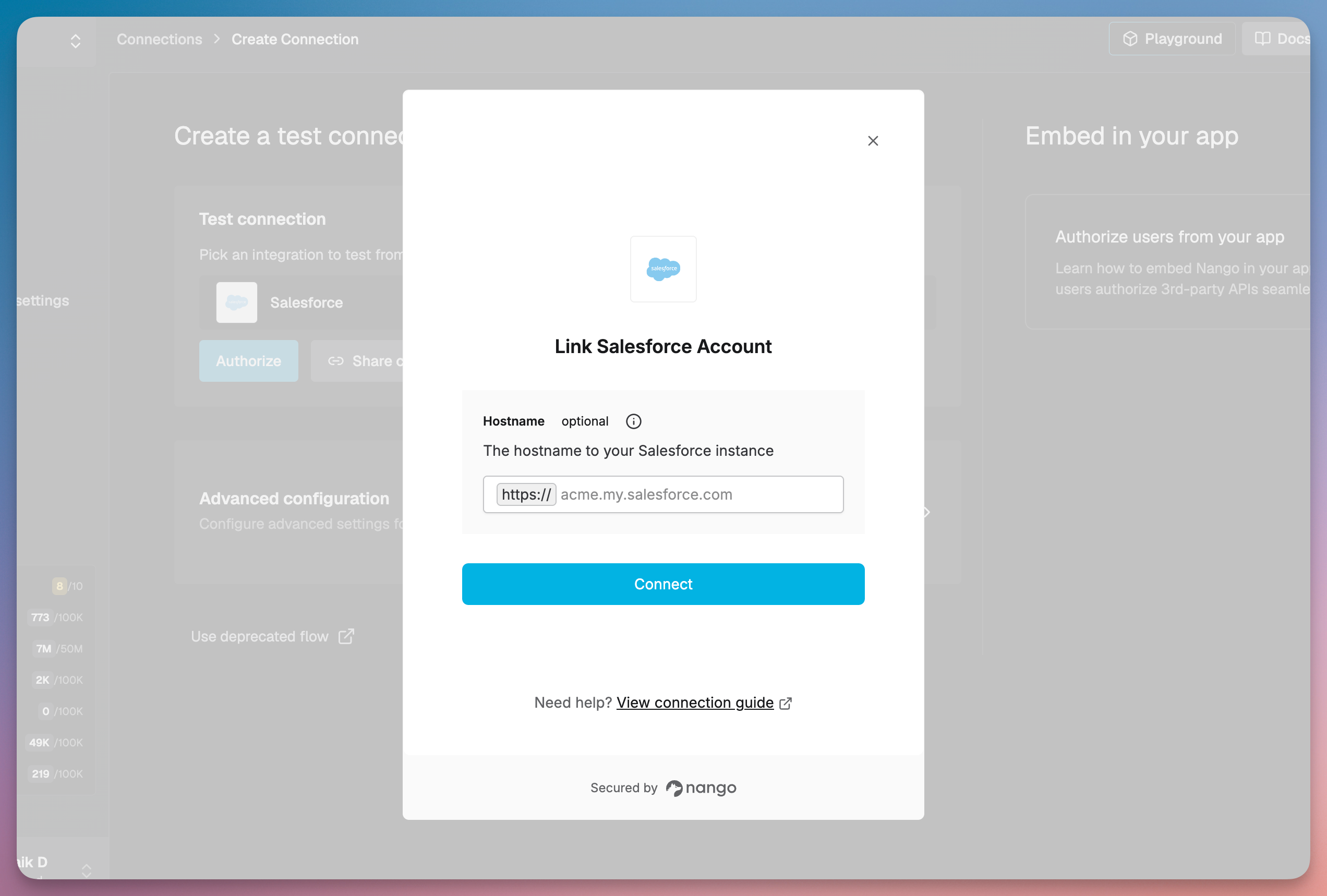 nango connect ui link salesforce