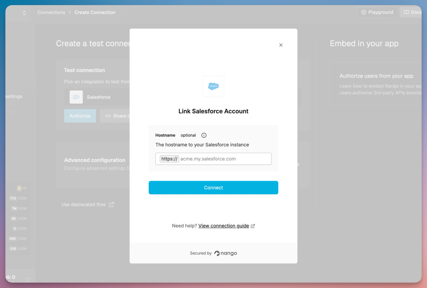 nango connect ui link salesforce