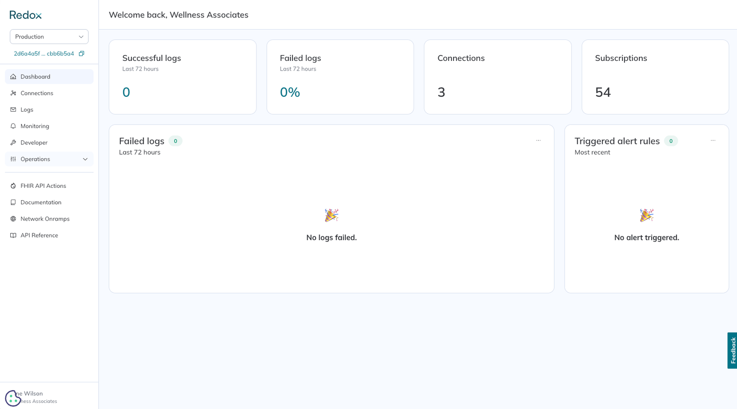 redox integration dashboard