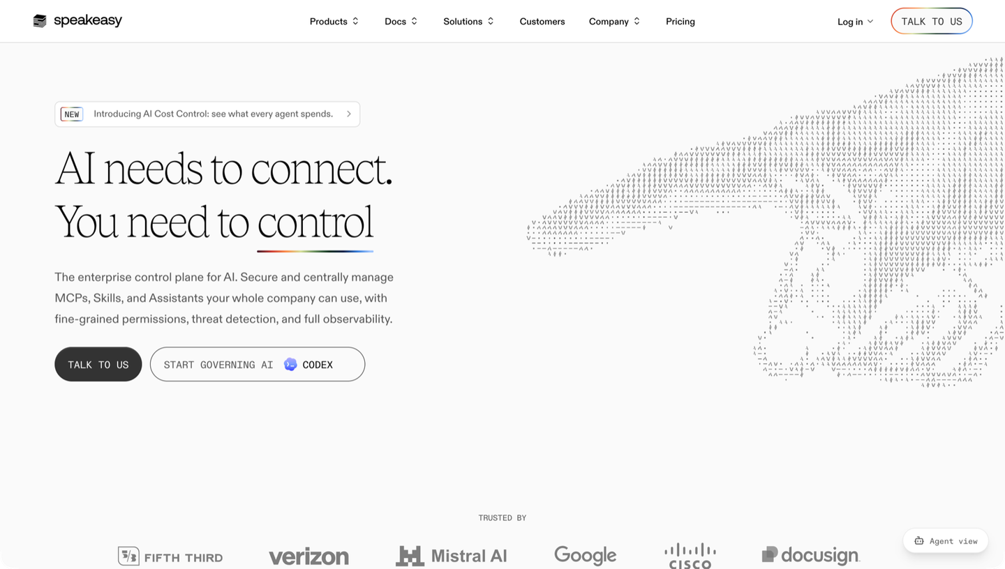 speakeasy ai control plane homepage