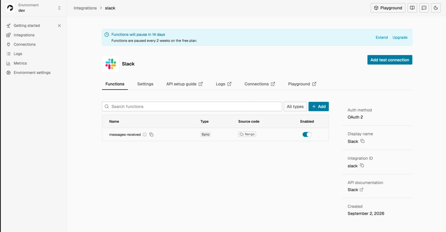 management mcp slack functions messages received