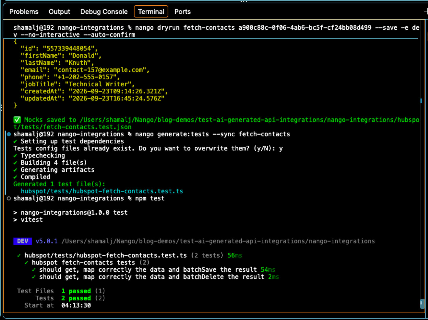 generated regression tests pass