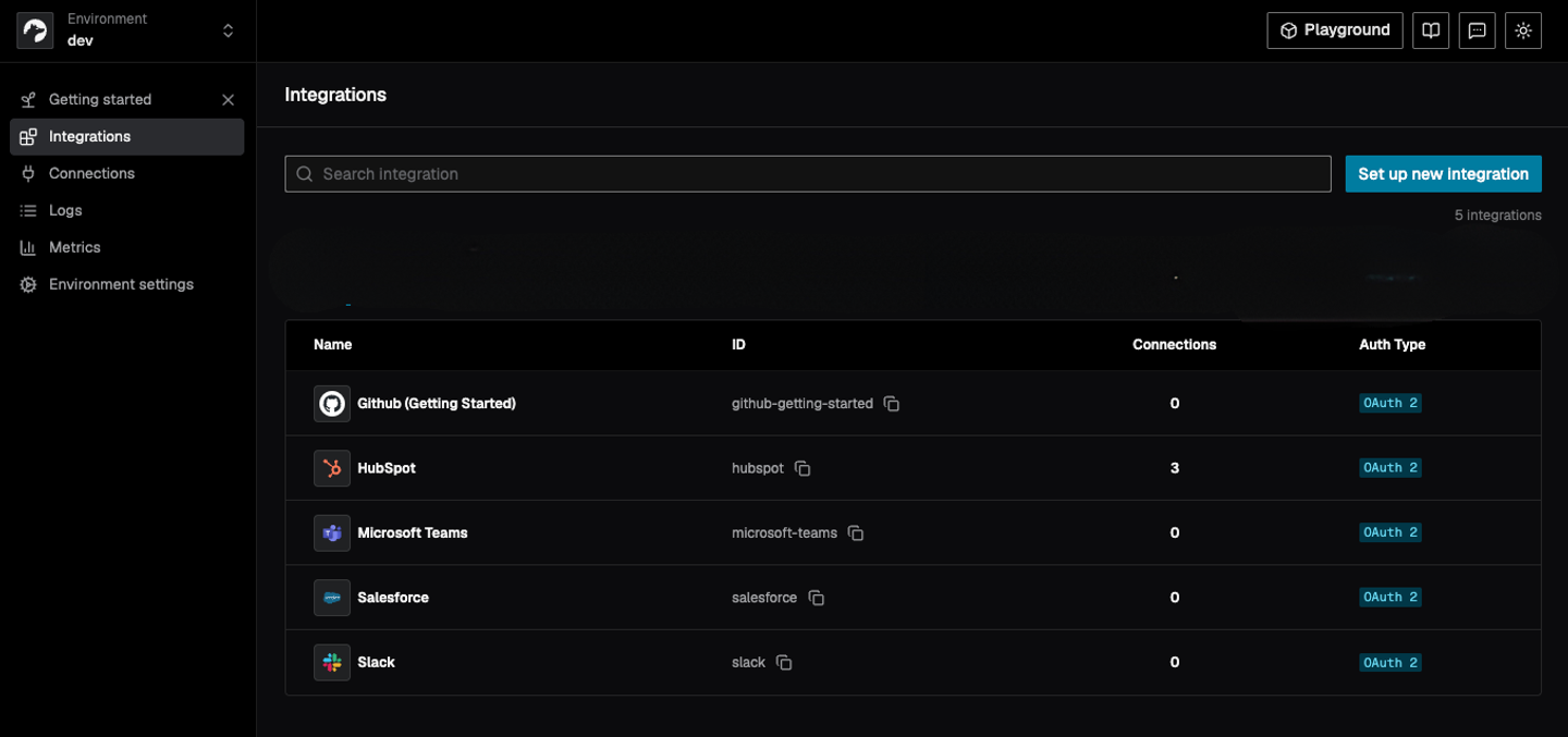 nango integrations
