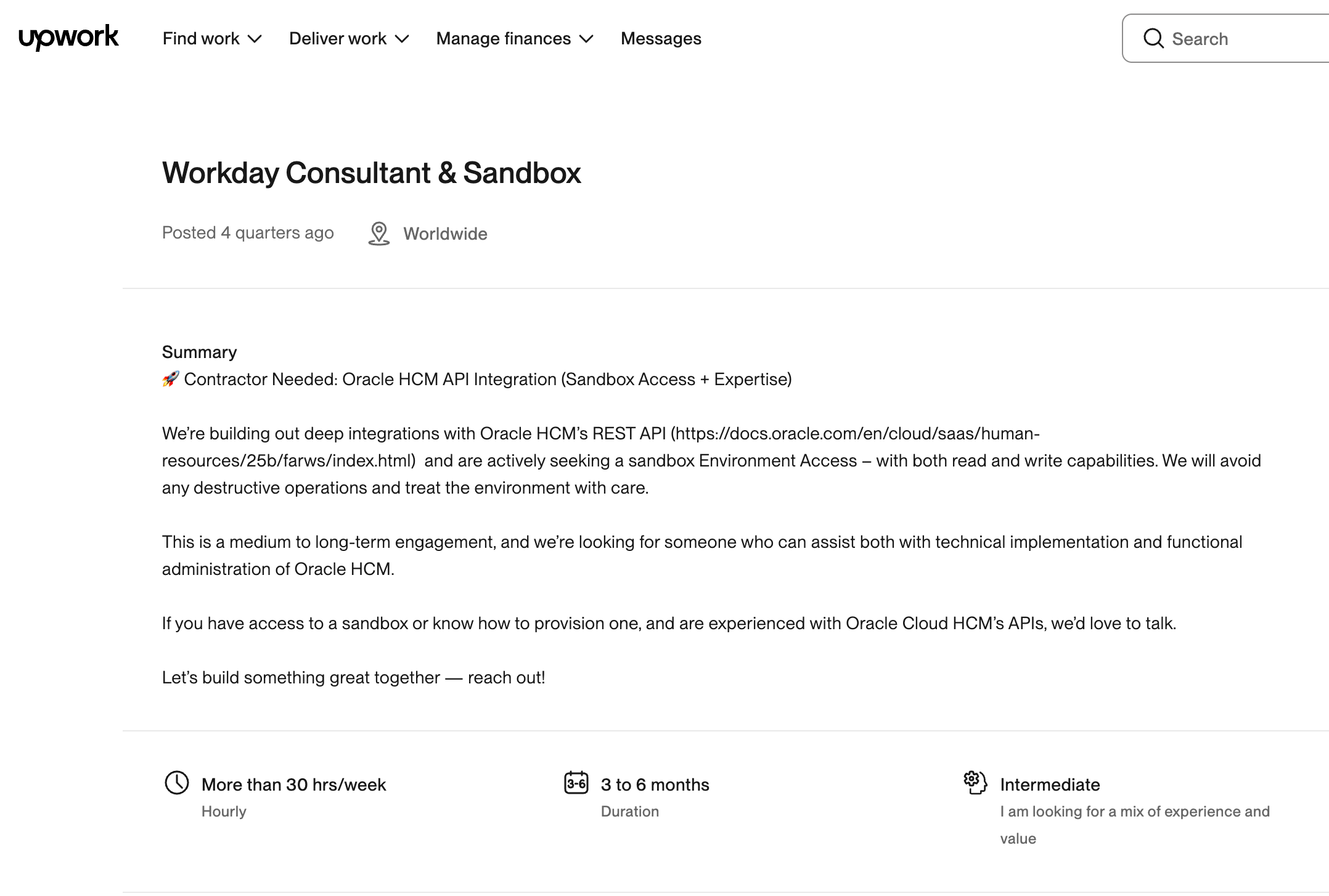 upwork workday consultant