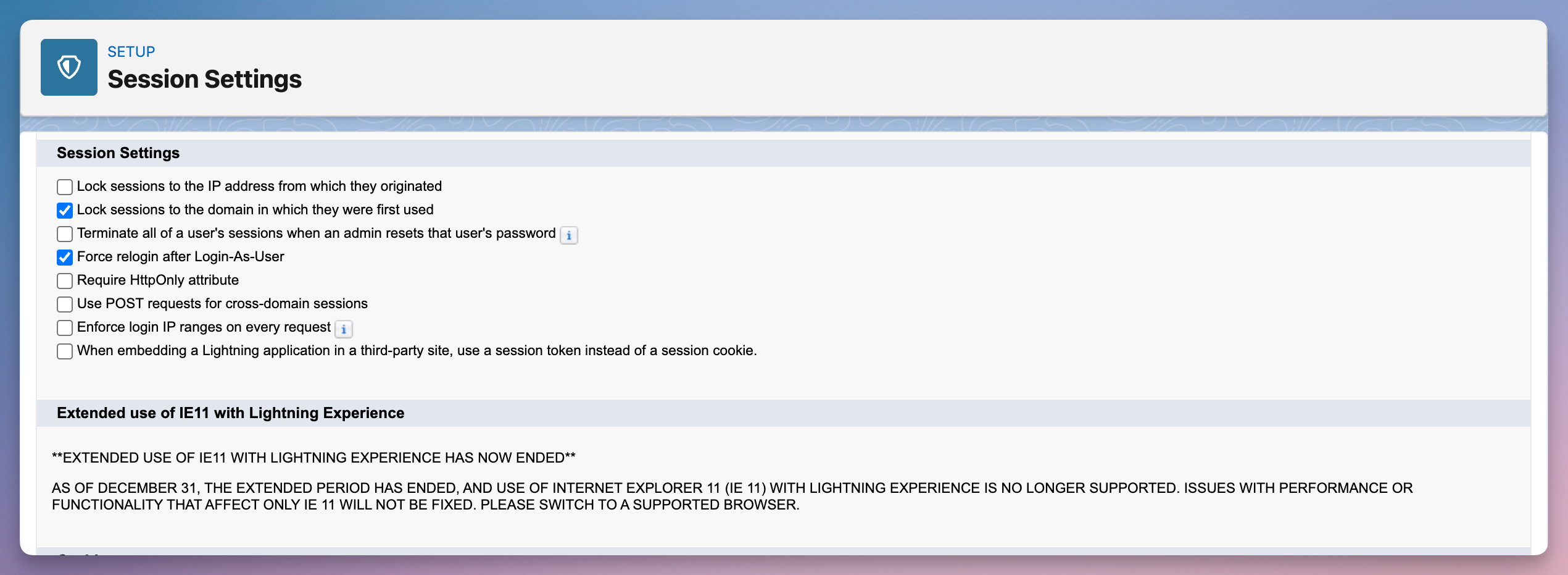 salesforce lock sessions to ip setting