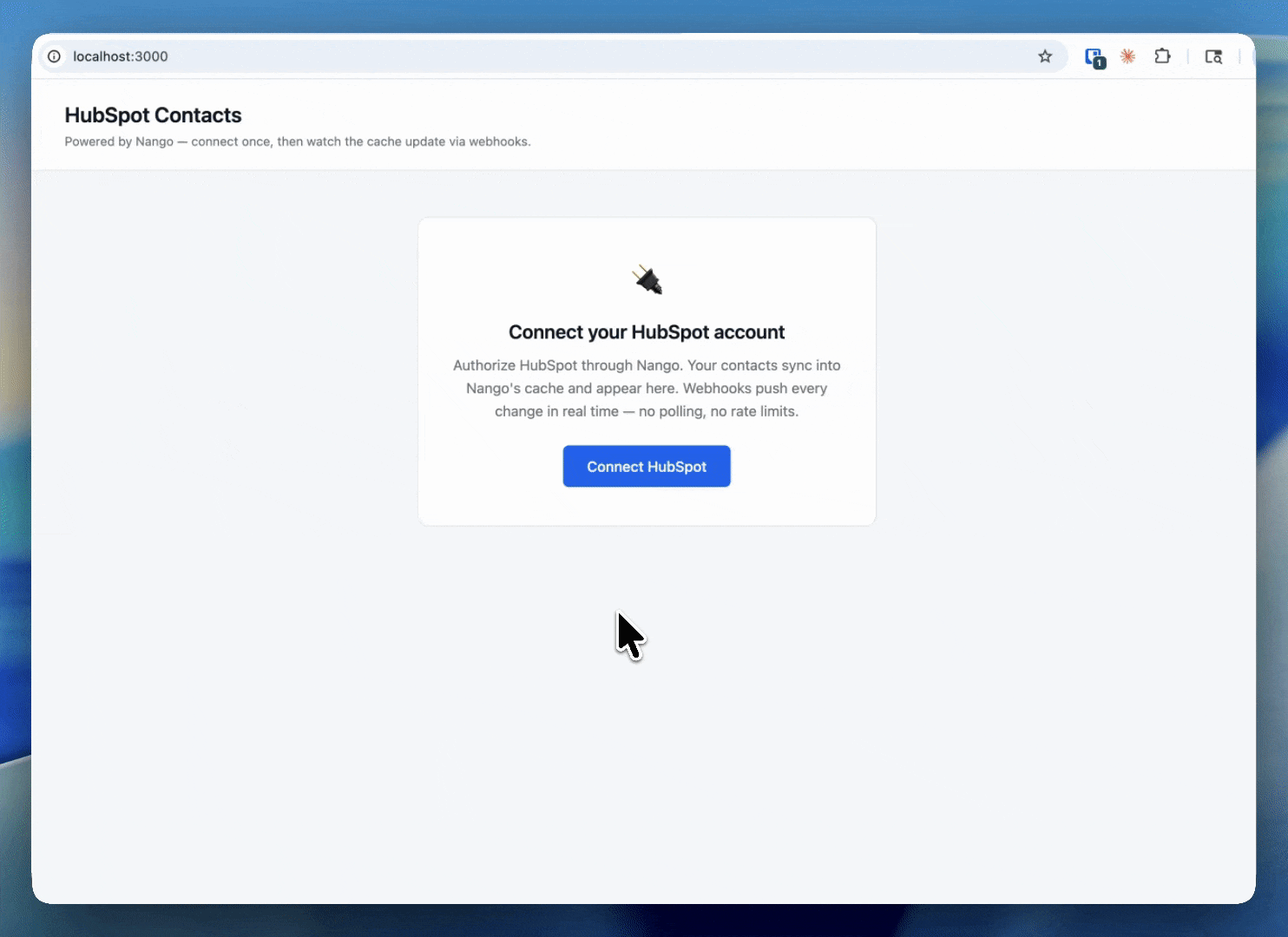 hubspot contacts sync demo nango